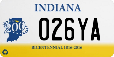 IN license plate 026YA