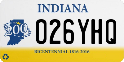 IN license plate 026YHQ