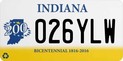 IN license plate 026YLW