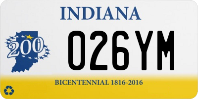 IN license plate 026YM