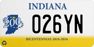 IN license plate 026YN