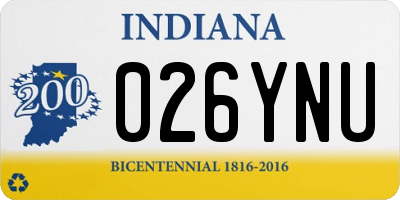 IN license plate 026YNU