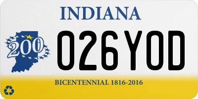 IN license plate 026YOD