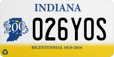 IN license plate 026YOS