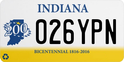 IN license plate 026YPN