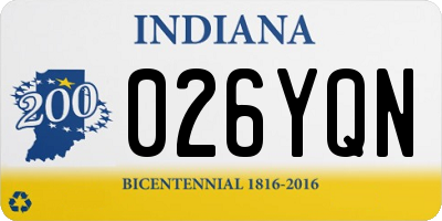 IN license plate 026YQN