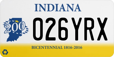 IN license plate 026YRX