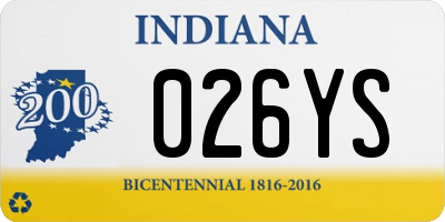 IN license plate 026YS