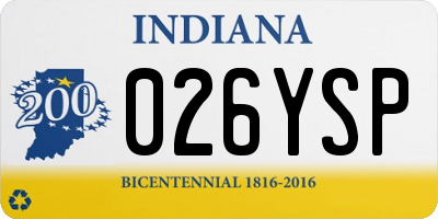 IN license plate 026YSP