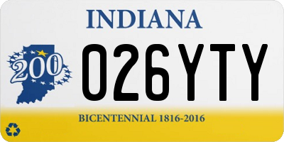IN license plate 026YTY