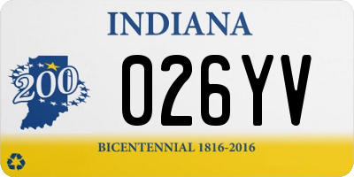 IN license plate 026YV