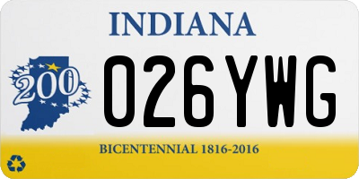 IN license plate 026YWG