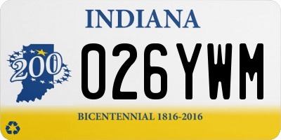 IN license plate 026YWM