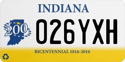 IN license plate 026YXH