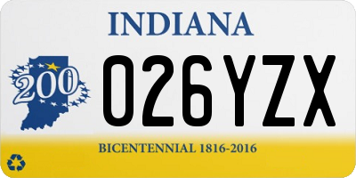 IN license plate 026YZX