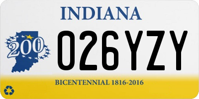 IN license plate 026YZY