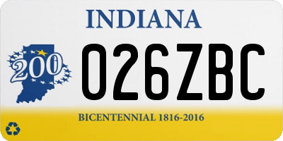 IN license plate 026ZBC