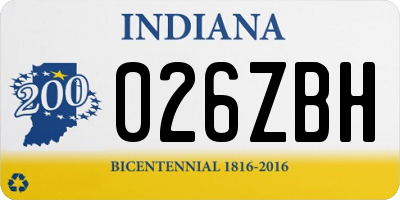 IN license plate 026ZBH
