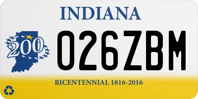 IN license plate 026ZBM