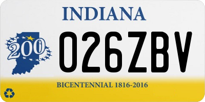 IN license plate 026ZBV