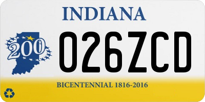IN license plate 026ZCD