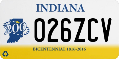 IN license plate 026ZCV