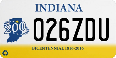 IN license plate 026ZDU