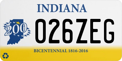 IN license plate 026ZEG