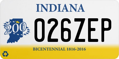 IN license plate 026ZEP