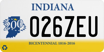 IN license plate 026ZEU