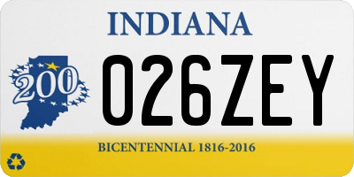 IN license plate 026ZEY