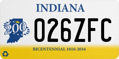 IN license plate 026ZFC