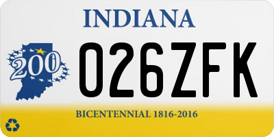 IN license plate 026ZFK