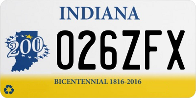 IN license plate 026ZFX