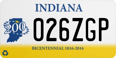 IN license plate 026ZGP