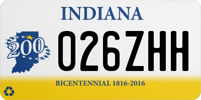 IN license plate 026ZHH