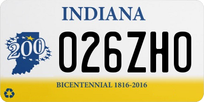 IN license plate 026ZHO