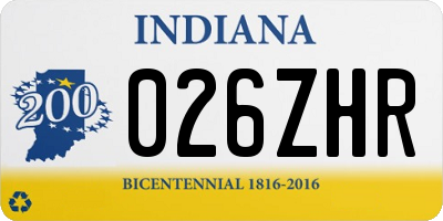 IN license plate 026ZHR