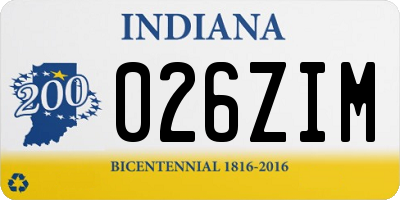 IN license plate 026ZIM