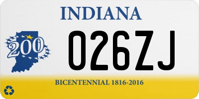 IN license plate 026ZJ