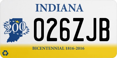 IN license plate 026ZJB