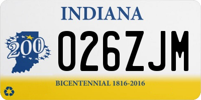 IN license plate 026ZJM