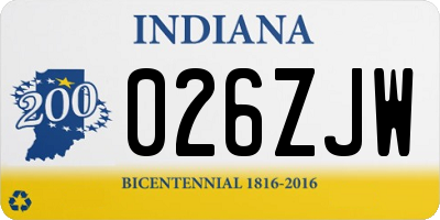 IN license plate 026ZJW