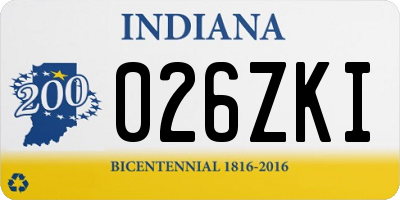IN license plate 026ZKI