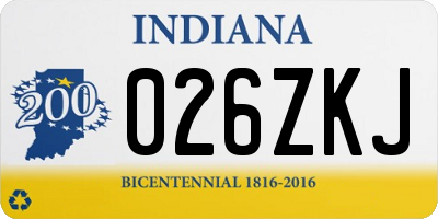 IN license plate 026ZKJ