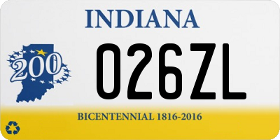 IN license plate 026ZL