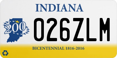 IN license plate 026ZLM