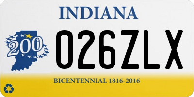 IN license plate 026ZLX