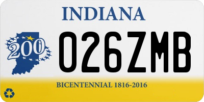 IN license plate 026ZMB