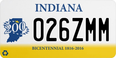 IN license plate 026ZMM